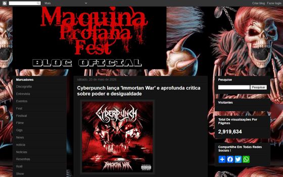 Lançamento do single Immortan War — matéria em Máquina Profana Fest
