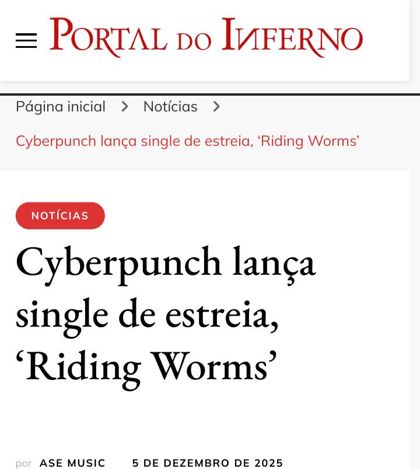 Lançamento do single Riding Worms — matéria em Portal do Inferno